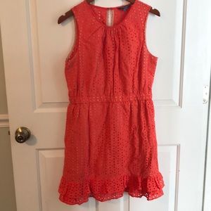 🌺 Peter Som Orange Eyelet Dress: Fully Lined!!